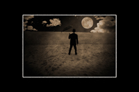 Un guide dans la nuit - 60cm x42cm cadre 81cm x 62cm - 300 euros